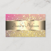 Carte De Visite Luxueux or rose violet Parties scintillant étoiles (Devant)