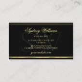 Carte De Visite Luxueux Parties scintillant rose Black Gold Bordur (Dos)