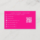 Carte De Visite Luxueux rose et or glam chic (Dos)