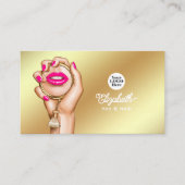 Carte De Visite Luxueux rose et or glam chic (Devant)