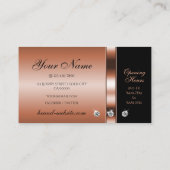 Carte De Visite Luxueux Rose Gold Black avec Faux Rhinestones (Dos)