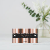 Carte De Visite Luxueux Rose Gold Black Sparkle Bijoux Initiales (Debout devant)