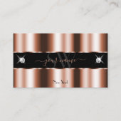 Carte De Visite Luxueux Rose Gold Black Sparkle Bijoux Initiales (Devant)