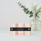 Carte De Visite Luxueux Rose Gold Black Sparkle Bijoux Initiales (Debout devant)