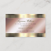 Carte De Visite Luxueux Rose Gold brillant Diamants et Monogramme (Dos)