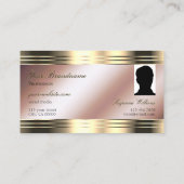 Carte De Visite Luxueux Rose Gold brillant Diamonds Monogramme Pho (Dos)