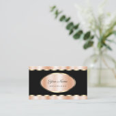 Carte De Visite Luxueux Rose Gold et Black Coloured Professional (Debout devant)