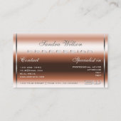 Carte De Visite Luxueux Rose Gold et Silver avec Initiales 3D (Dos)