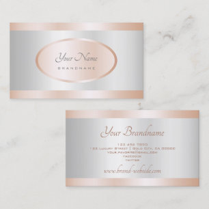 Carte De Visite Luxueux Rose Gold et Silver Effet Professional