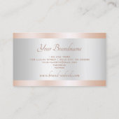 Carte De Visite Luxueux Rose Gold et Silver Effet Professional (Dos)
