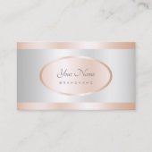 Carte De Visite Luxueux Rose Gold et Silver Effet Professional (Devant)