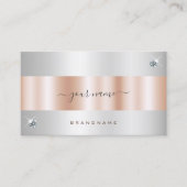 Carte De Visite Luxueux Rose Gold et Silver Shimmer Diamonds (Devant)