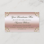 Carte De Visite Luxueux Rose Gold Ornate Impressionnant et créatif (Dos)