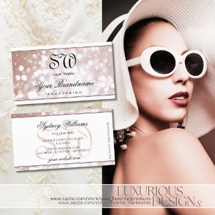 Carte De Visite Luxueux Rose Gold Parties scintillant Étoiles Mon