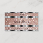 Carte De Visite Luxueux Rose Gold Parties scintillant étoiles Silv (Devant)