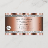 Carte De Visite Luxueux Rose Gold Silver Parties scintillant Stars (Dos)