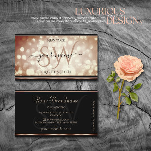 Carte De Visite Luxueux Rose Gold Sparkle Parties scintillant Init