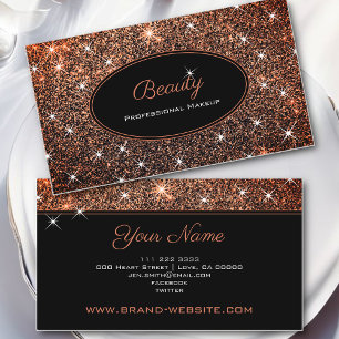 Carte De Visite Luxueux Rose Lumineux Gold Parties scintillant Bea
