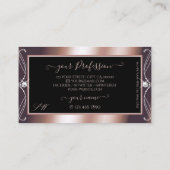 Carte De Visite Luxueux Rose noir or étincelant Bijoux Initiales (Dos)