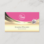 Carte De Visite Luxueux rose or avec logo Sparkling Diamond (Devant)