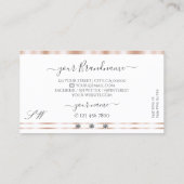 Carte De Visite Luxueux Rose or blanc parkling Bijoux Monogramme (Dos)
