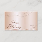 Carte De Visite Luxueux Rose or glamour avec Monogramme moderne (Devant)