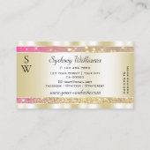 Carte De Visite Luxueux rose violet Parties scintillant or étoiles (Dos)