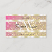 Carte De Visite Luxueux rose violet Parties scintillant or étoiles (Devant)