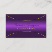 Carte De Visite Luxueux Royal violet avec bordure or élégant (Devant)