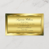 Carte De Visite Luxueux Shimmery Gold avec Monogram Professional (Dos)