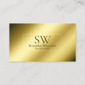 Carte De Visite Luxueux Shimmery Gold avec Monogram Professional (Devant)