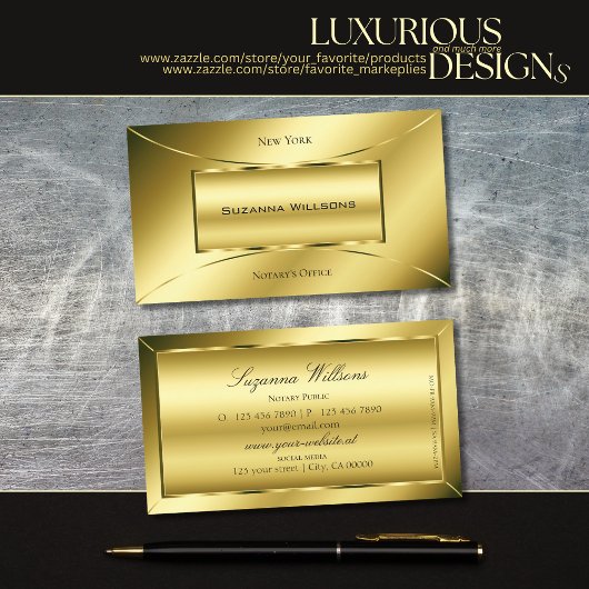 Carte De Visite Luxueux Shimmery Gold Chic Décoré Professionnel