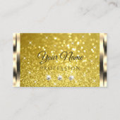 Carte De Visite Luxueux Shimmery Golden Yellow Parties scintillant (Devant)