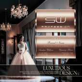Carte De Visite Luxueux Shimmery Rose Golden Faux 3D Initiales