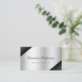 Carte De Visite Luxueux Silver Gradient Shimmerent Professional (Debout devant)