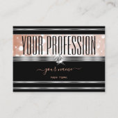 Carte De Visite Luxueux Silver Rose Gold Parties scintillant Diama (Devant)