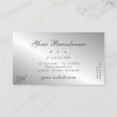 Carte De Visite Luxueux Silver Sparkle Diamonds Monogramme Élégant (Dos)