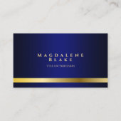 Carte De Visite Luxurious Gold Line Minimalist Royal Blue (Devant)