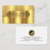 Carte De Visite Luxurious Gold Wave Layers CEO (Devant / Derrière)