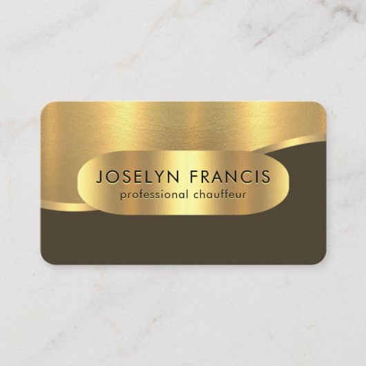 Carte De Visite Luxurious Gold Wave Layers Chauffeur (Devant)