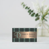 Carte De Visite Luxury Abstract Black Green Red Copper Metallic (Debout devant)
