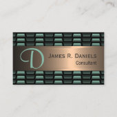 Carte De Visite Luxury Abstract Black Green Red Copper Metallic (Devant)