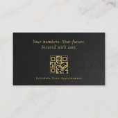 Carte De Visite Luxury Accountant CPA Faux Leather QR Code (Dos)