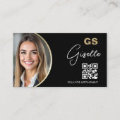 Carte De Visite Luxury Accountant CPA QR Code Black Gold Photo (Devant)