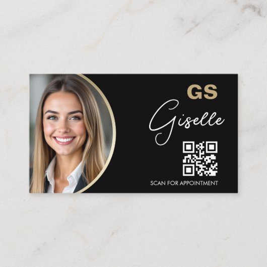 Carte De Visite Luxury Accountant CPA QR Code Black Gold Photo (Devant)