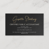 Carte De Visite Luxury Accountant CPA QR Code Faux Leather Photo  (Dos)