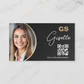 Carte De Visite Luxury Accountant CPA QR Code Faux Leather Photo  (Devant)