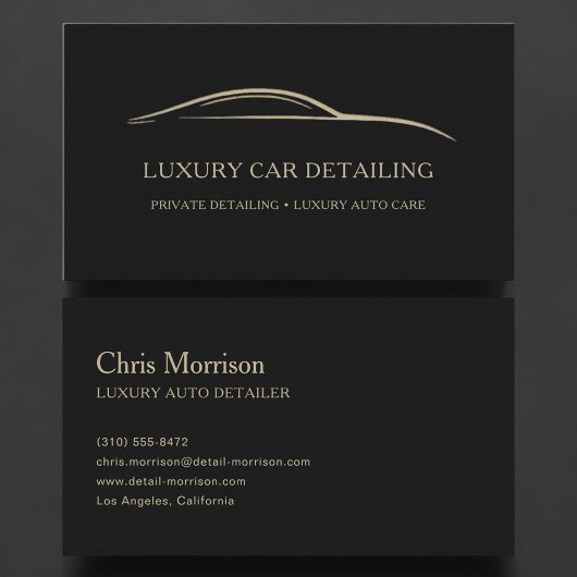 Carte De Visite Luxury Auto Detailing Black & Gold