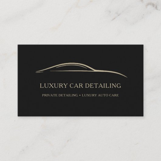 Carte De Visite Luxury Auto Detailing QR Code Black & Gold (Devant)