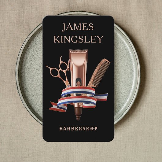 Carte De Visite Luxury Barber Studio Professional Barbershop Black